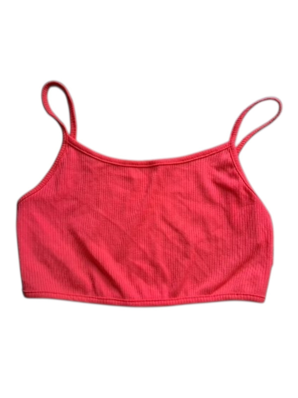 Forever 21 Pink Ribbed Crop Tank Top